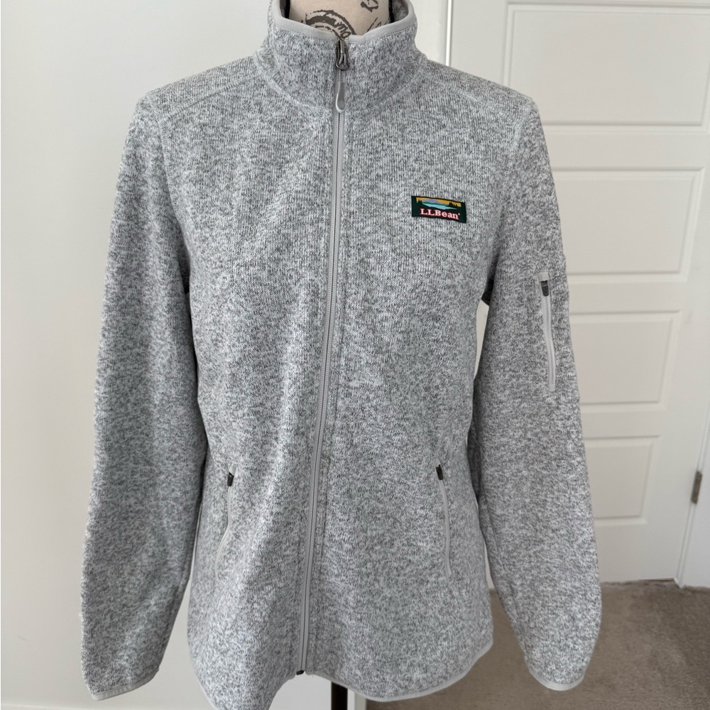 L.L. Bean Women's Gray Zip Up Fleece Sweater Jacket